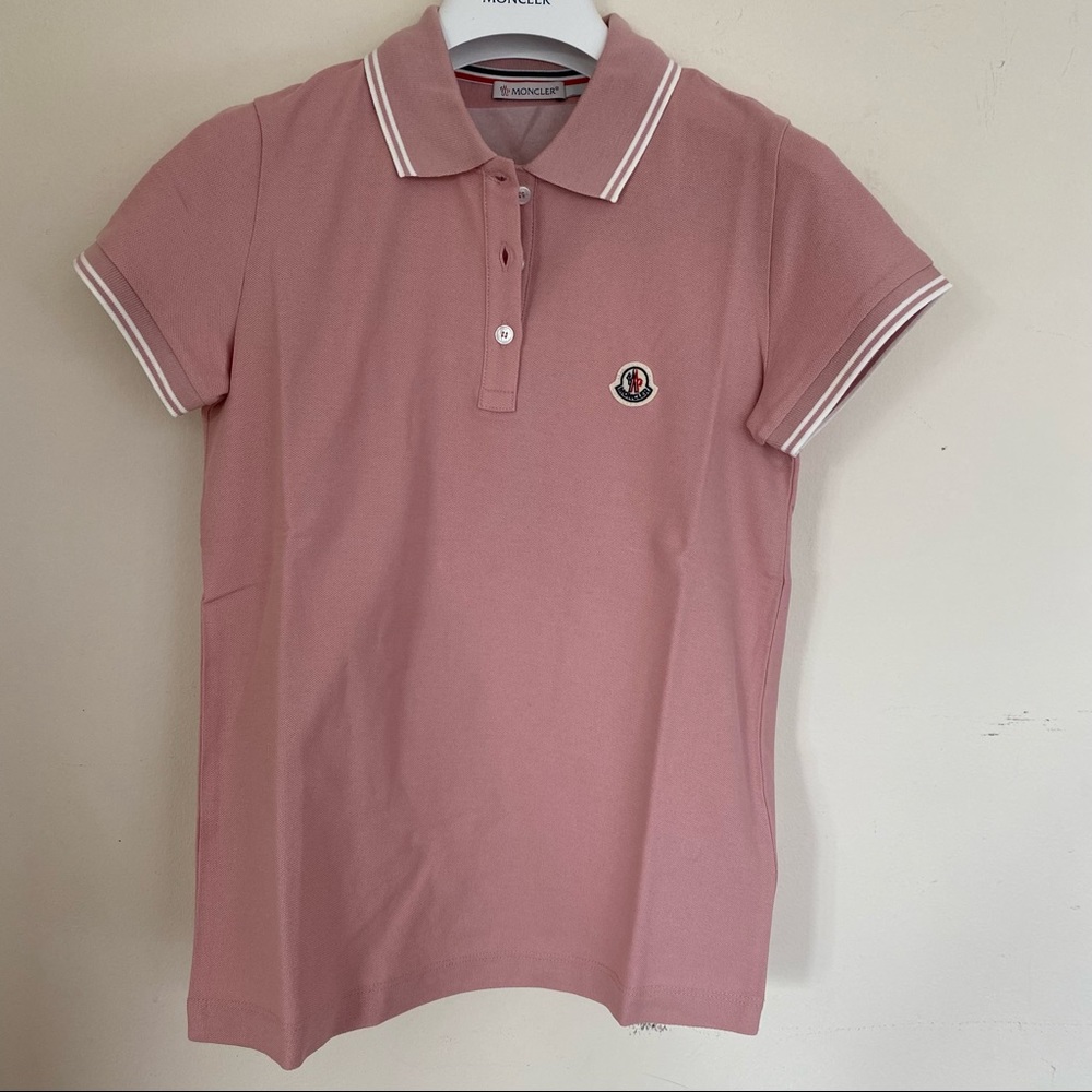 Authentic Moncler Maglia Polo Manica Pink XS New